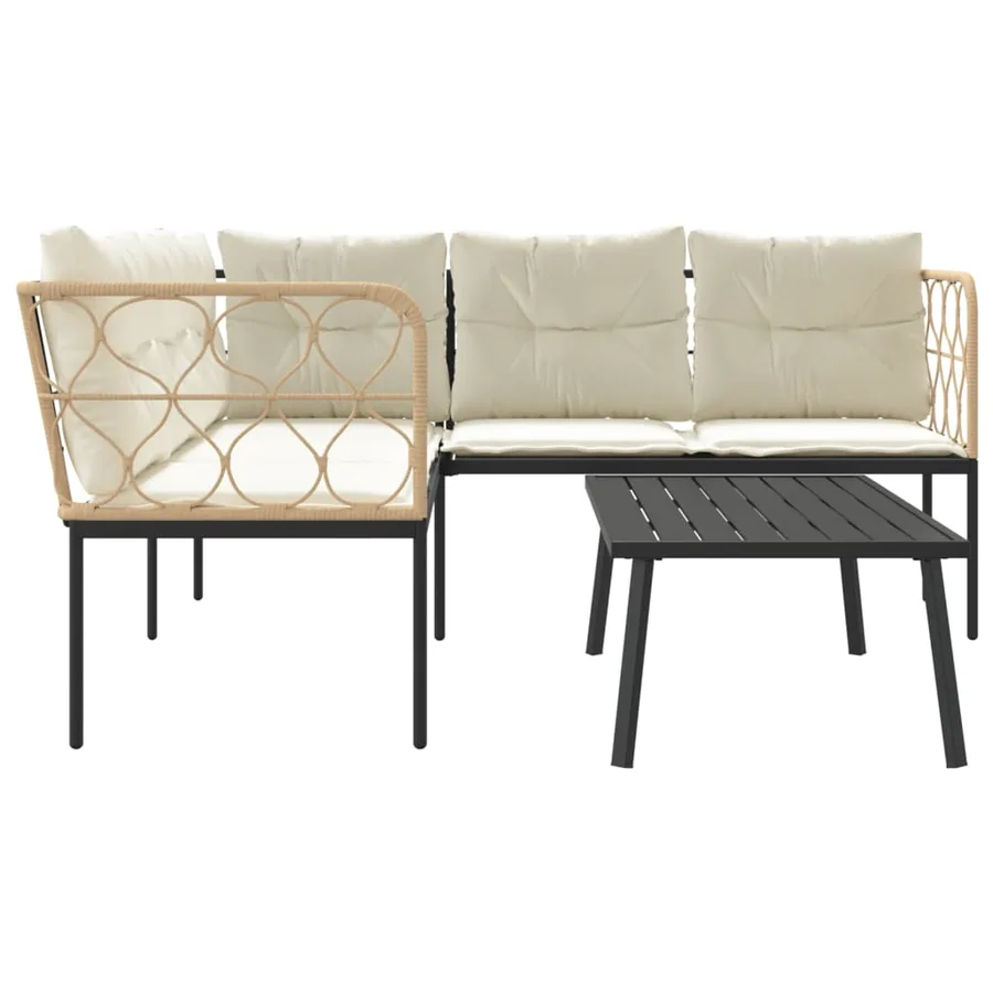 Ensemble de canapés de jardin et coussins noir acier textilène - 6