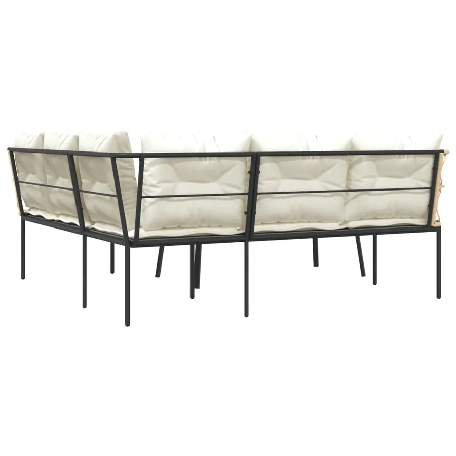Ensemble de canapés de jardin et coussins noir acier textilène - 7