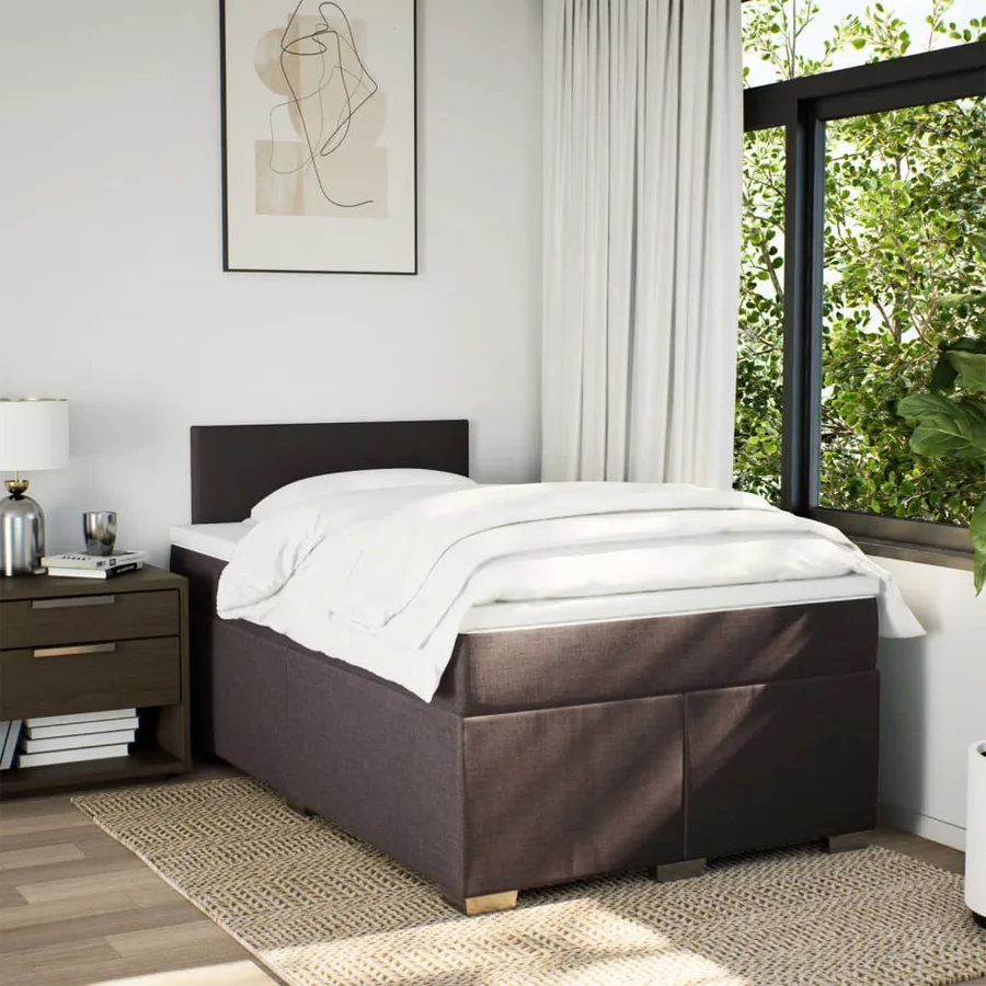 Sommier à lattes de lit avec matelas Marron foncé 120x200 cm - 3