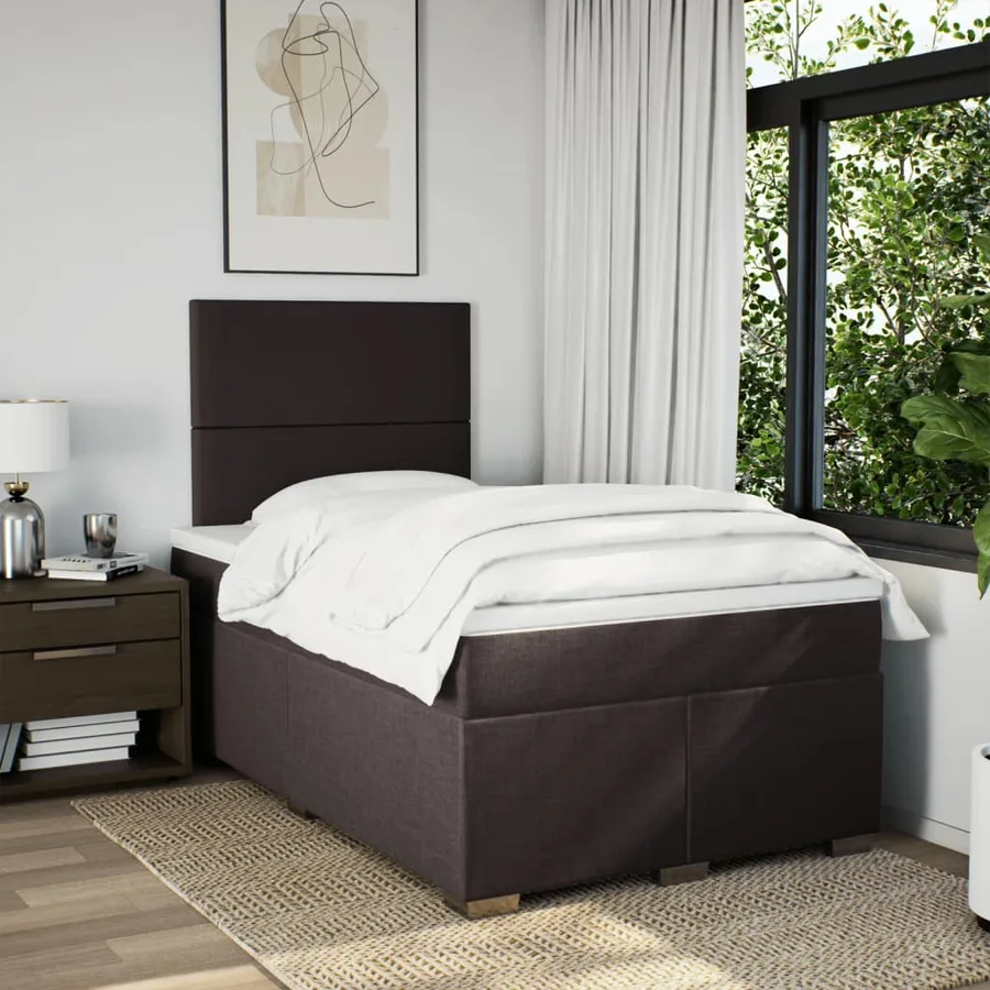 Sommier à lattes de lit avec matelas Marron foncé 120x200 cm - 4