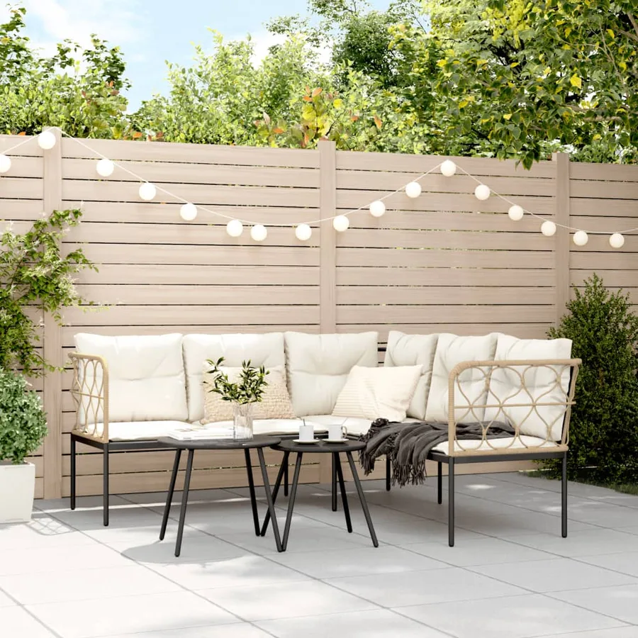Ensemble de canapés de jardin et coussins noir acier textilène - 3