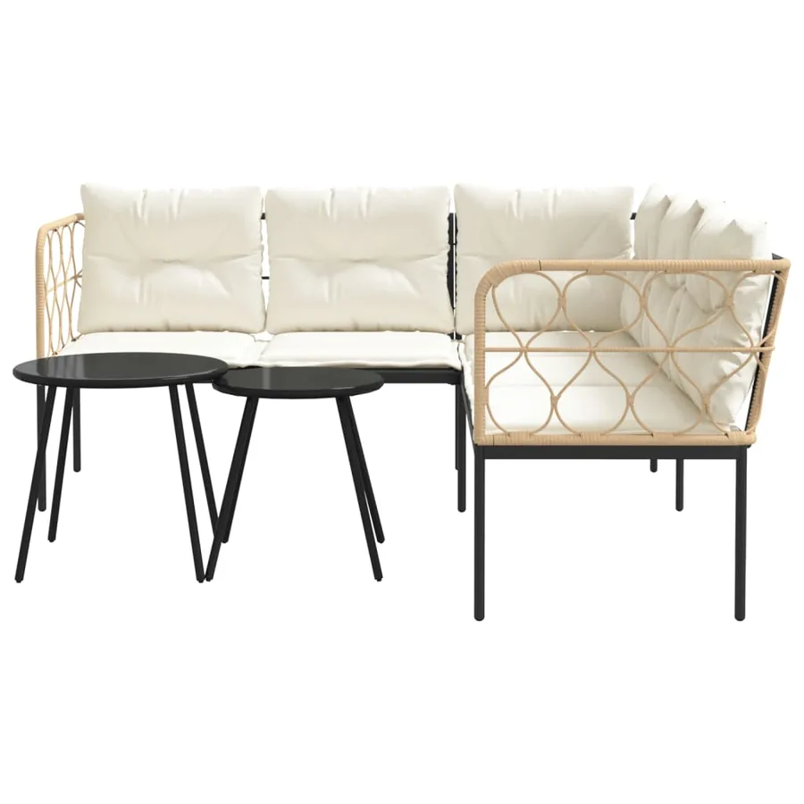 Ensemble de canapés de jardin et coussins noir acier textilène - 5