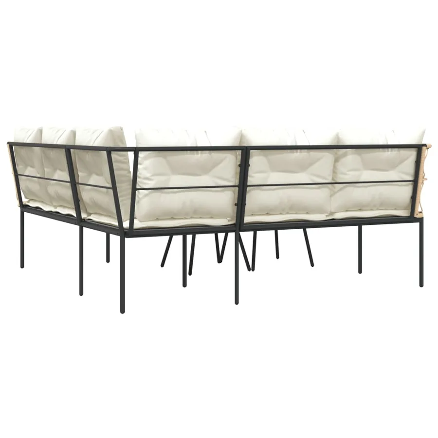 Ensemble de canapés de jardin et coussins noir acier textilène - 7