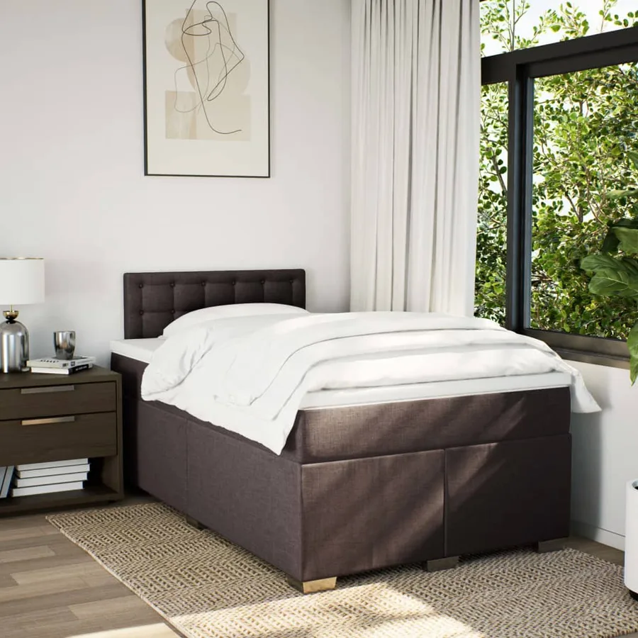 Sommier à lattes de lit avec matelas Marron foncé 120x200 cm - 3