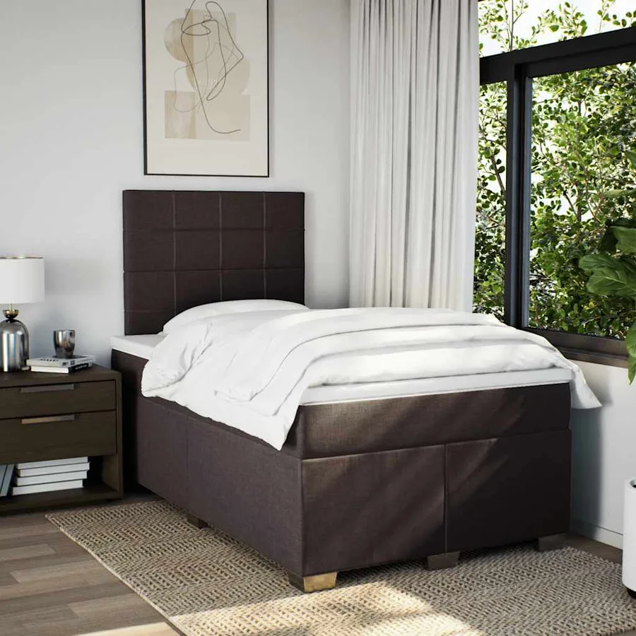 Sommier à lattes de lit avec matelas Marron foncé 120x200 cm - 4