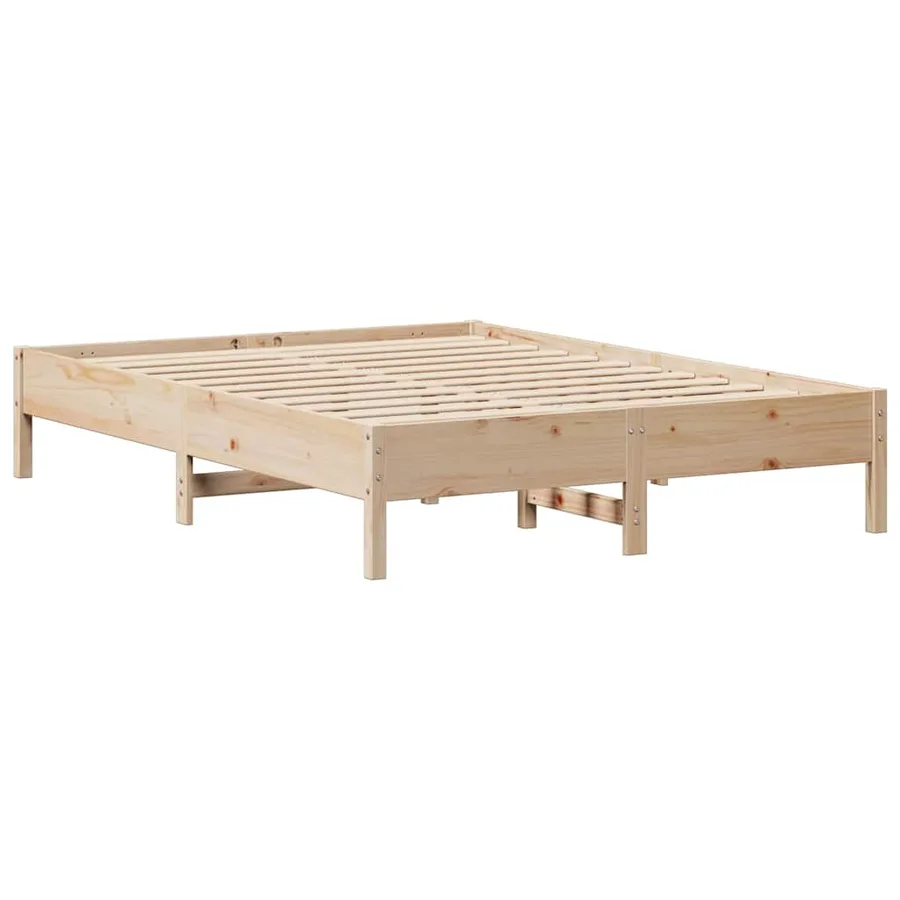 Cadre de lit sans matelas 160x200 cm bois massif de pin - 7