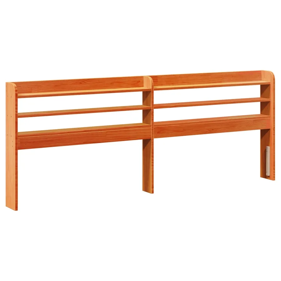 Cadre de lit sans matelas cire marron 200x200cm bois pin massif - 8