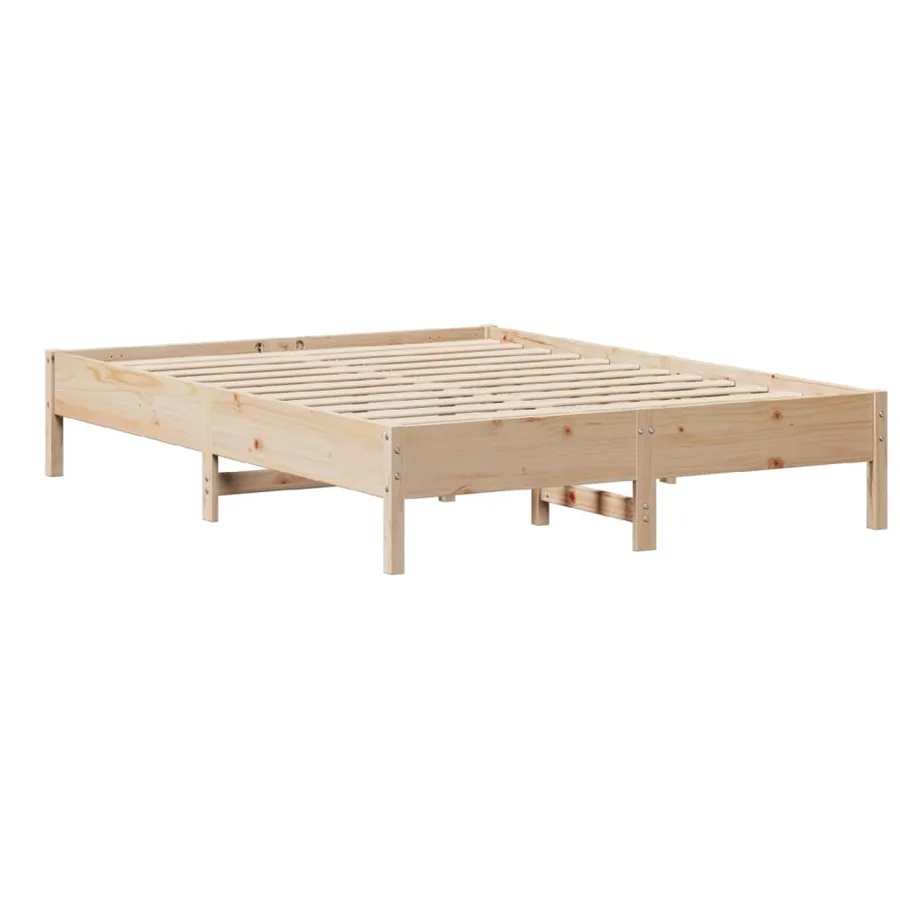 Cadre de lit sans matelas 135x190 cm bois de pin massif - 7