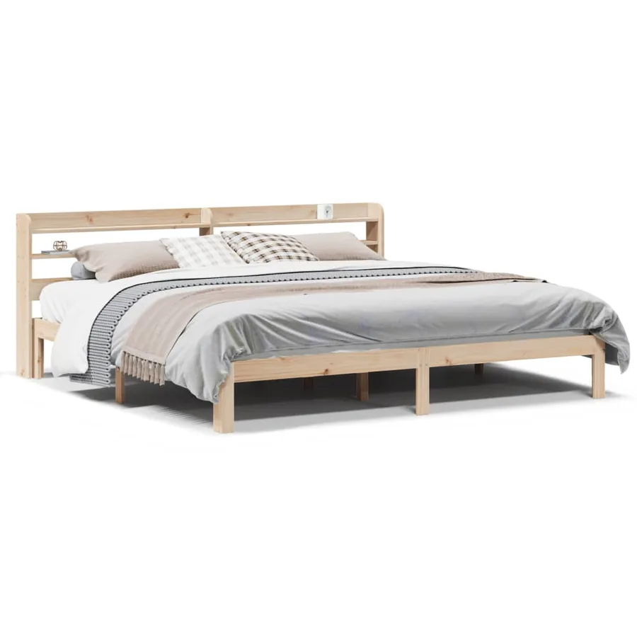 Cadre de lit avec tête de lit sans matelas 200x200 cm - 2