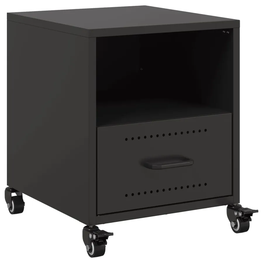 Table de chevet noir 36x39x43,5 cm acier - 2