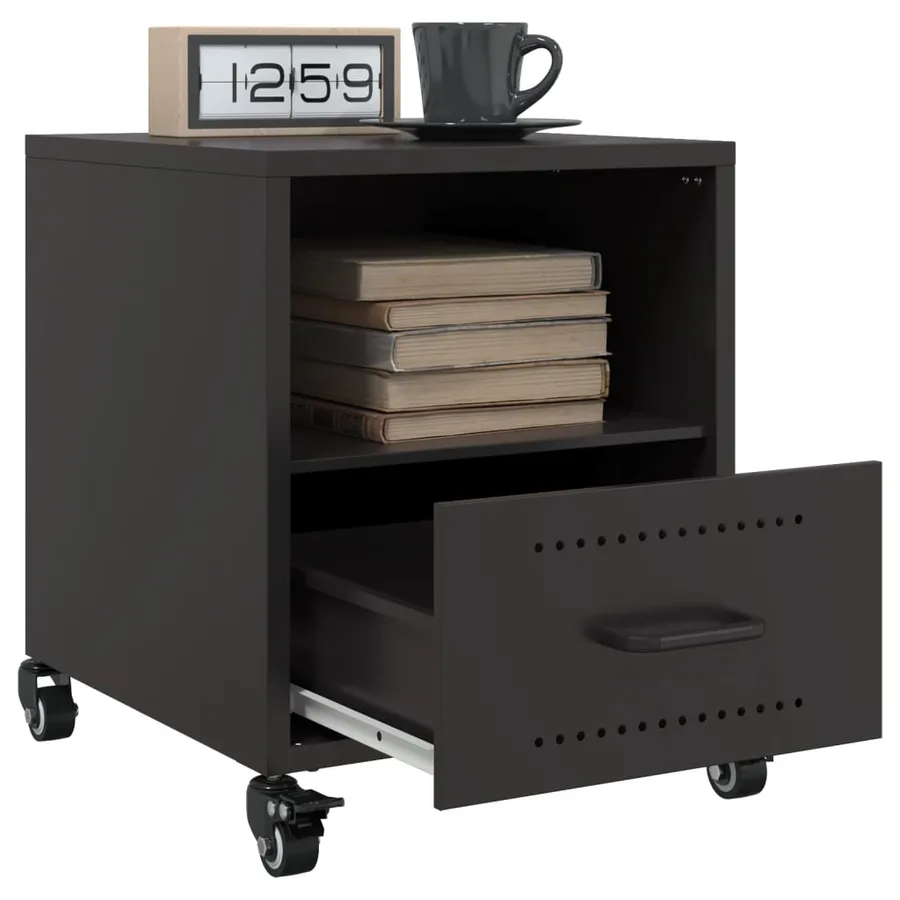 Table de chevet noir 36x39x43,5 cm acier - 4