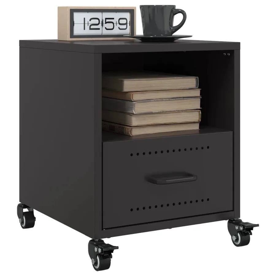 Table de chevet noir 36x39x43,5 cm acier - 5