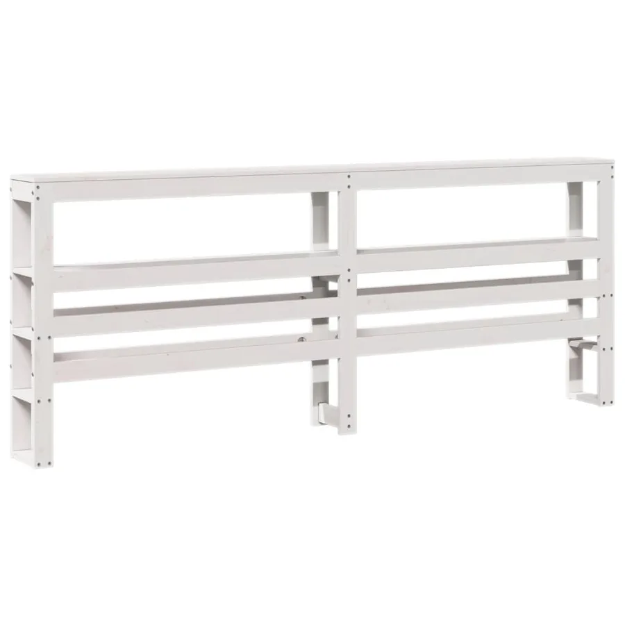 Cadre de lit sans matelas blanc 200x200 cm bois massif de pin - 7