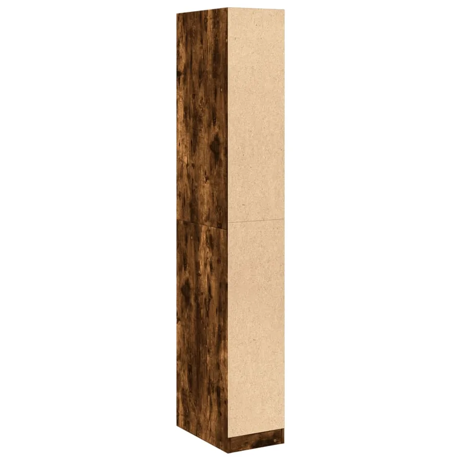 Garde-robe chêne fumé 30x50x200 cm bois d'ingénierie - 6