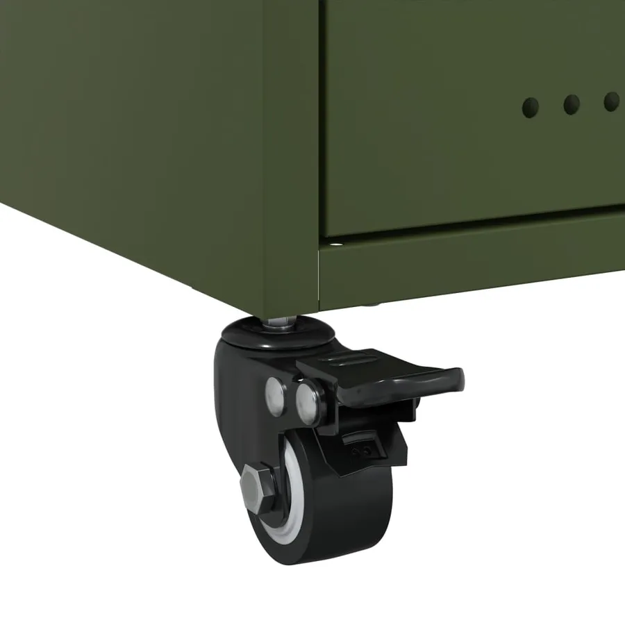 Table de chevet vert olive 36x39x43,5 cm acier - 10