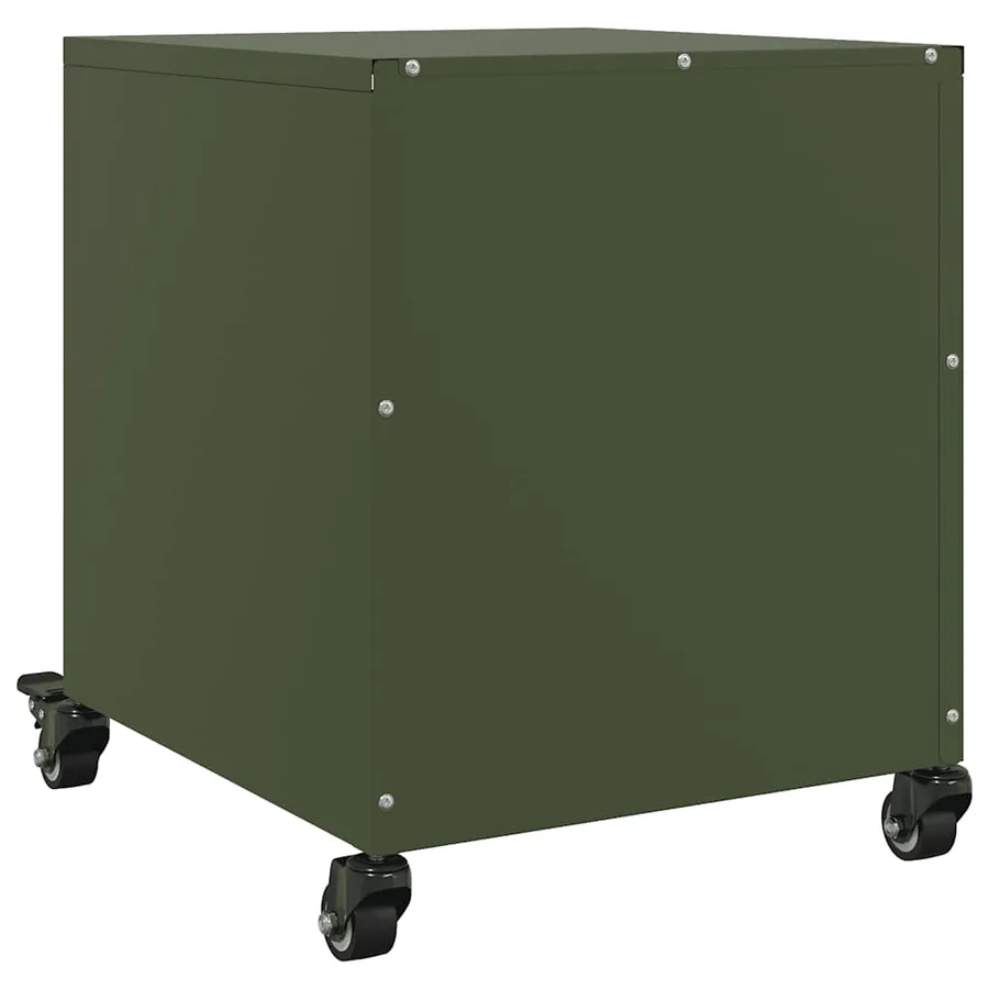 Table de chevet vert olive 36x39x43,5 cm acier - 8