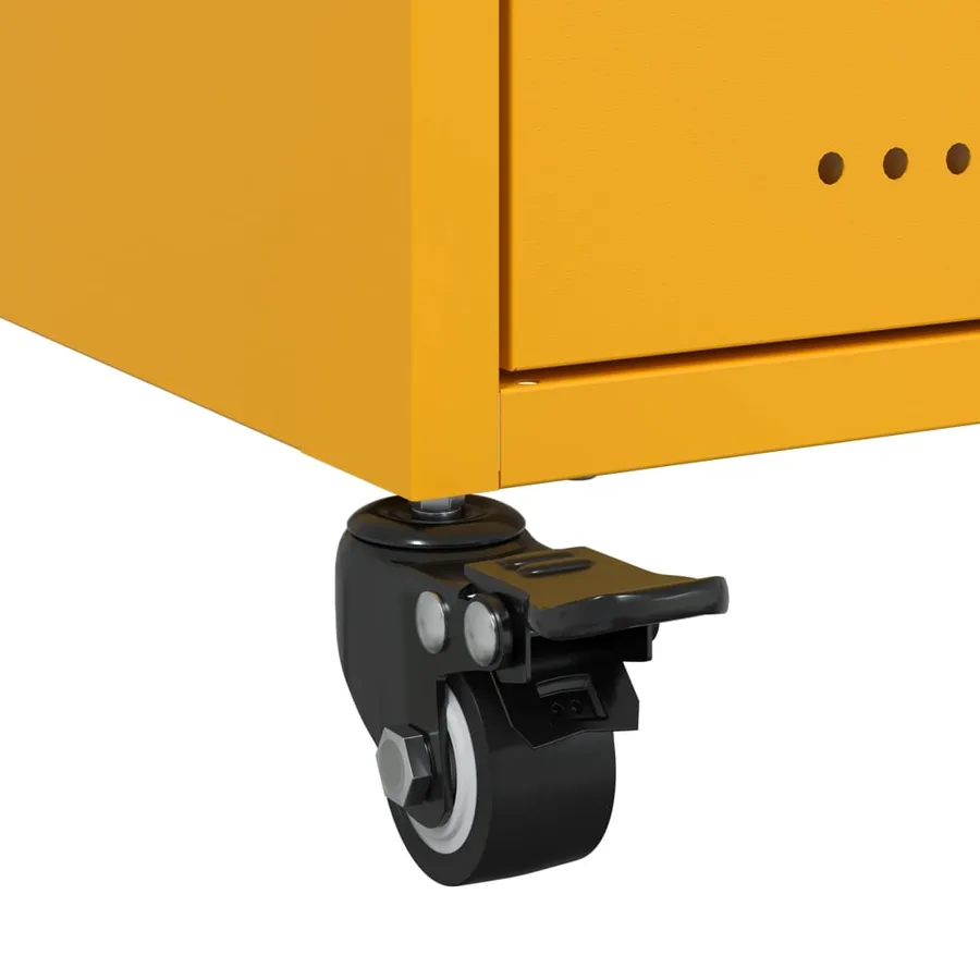 Table de chevet jaune moutarde 36x39x43,5 cm acier - 10