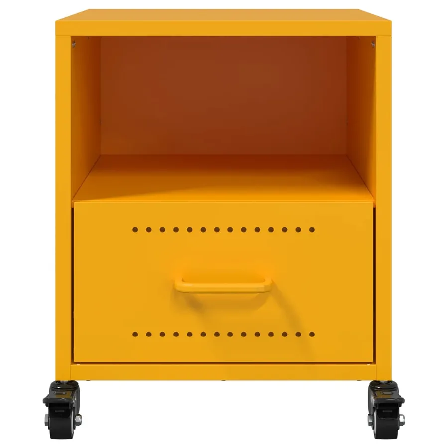 Table de chevet jaune moutarde 36x39x43,5 cm acier - 6