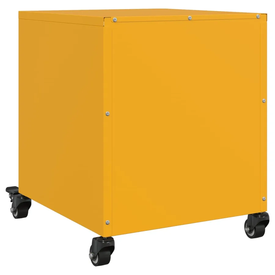 Table de chevet jaune moutarde 36x39x43,5 cm acier - 8