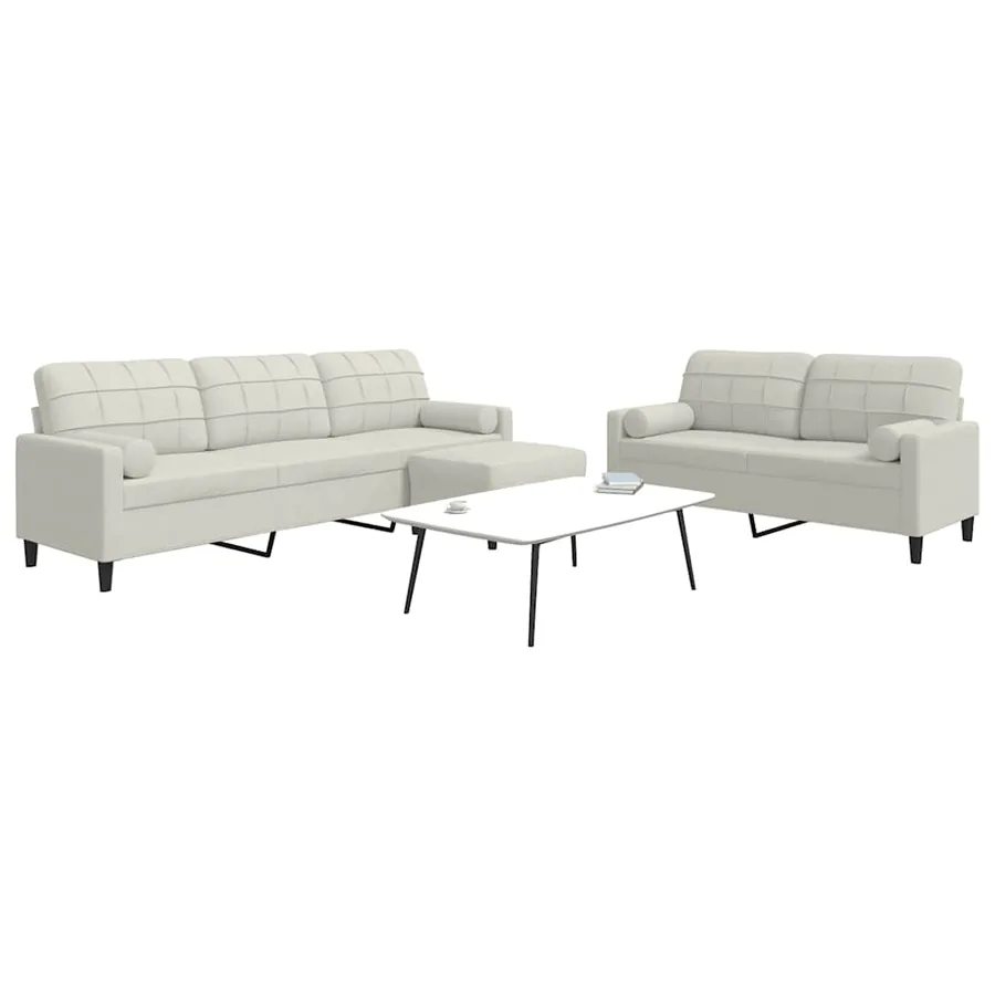 Ensemble de canapés 3 pcs avec coussins et traversins velours