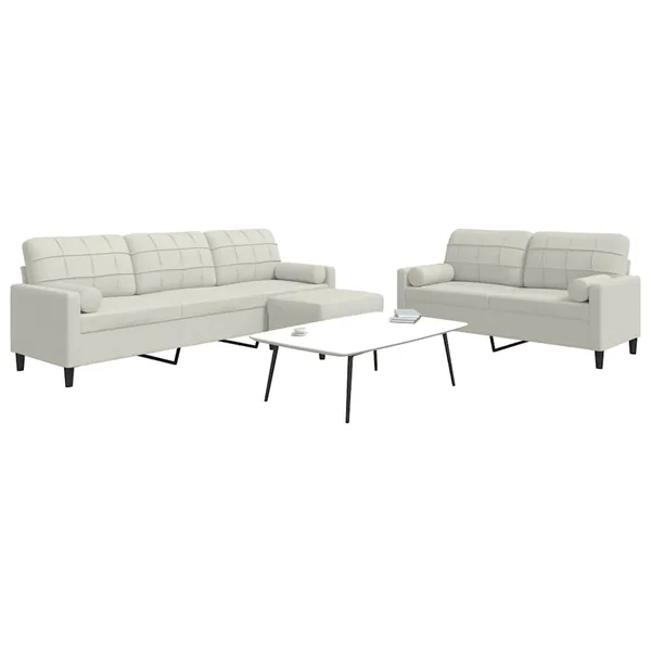 Ensemble de canapés 3 pcs avec coussins et traversins velours