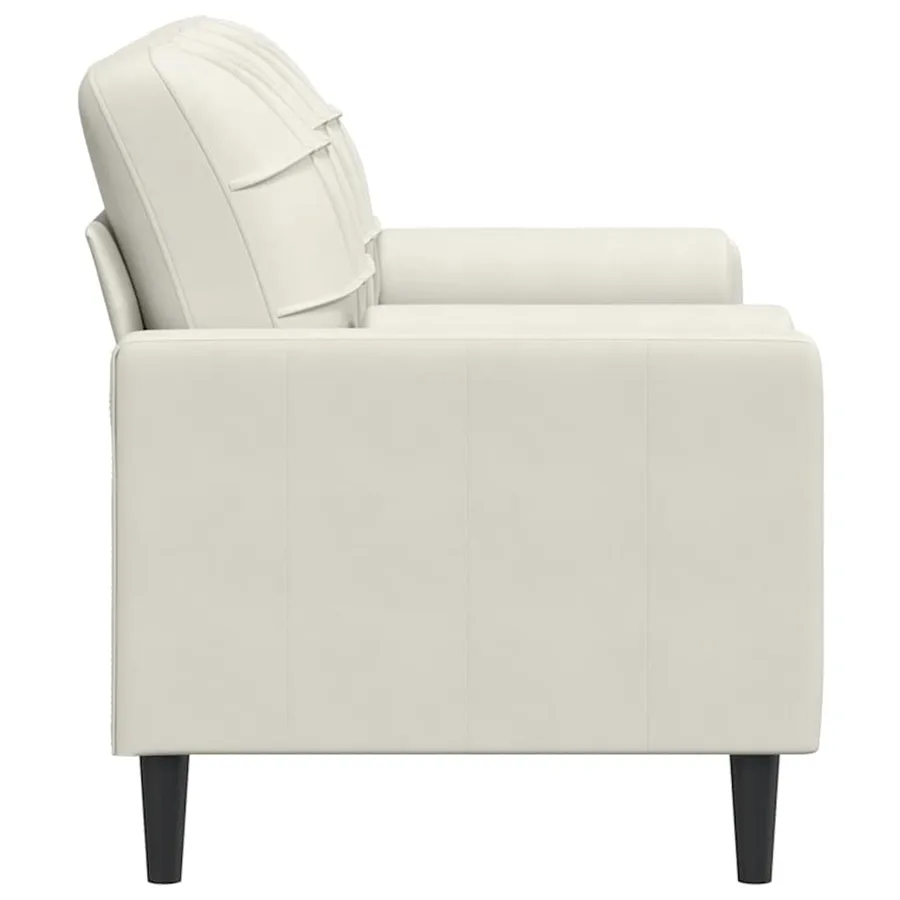 Canapé 2 places avec oreillers décoratifs crème 140 cm velours - 4