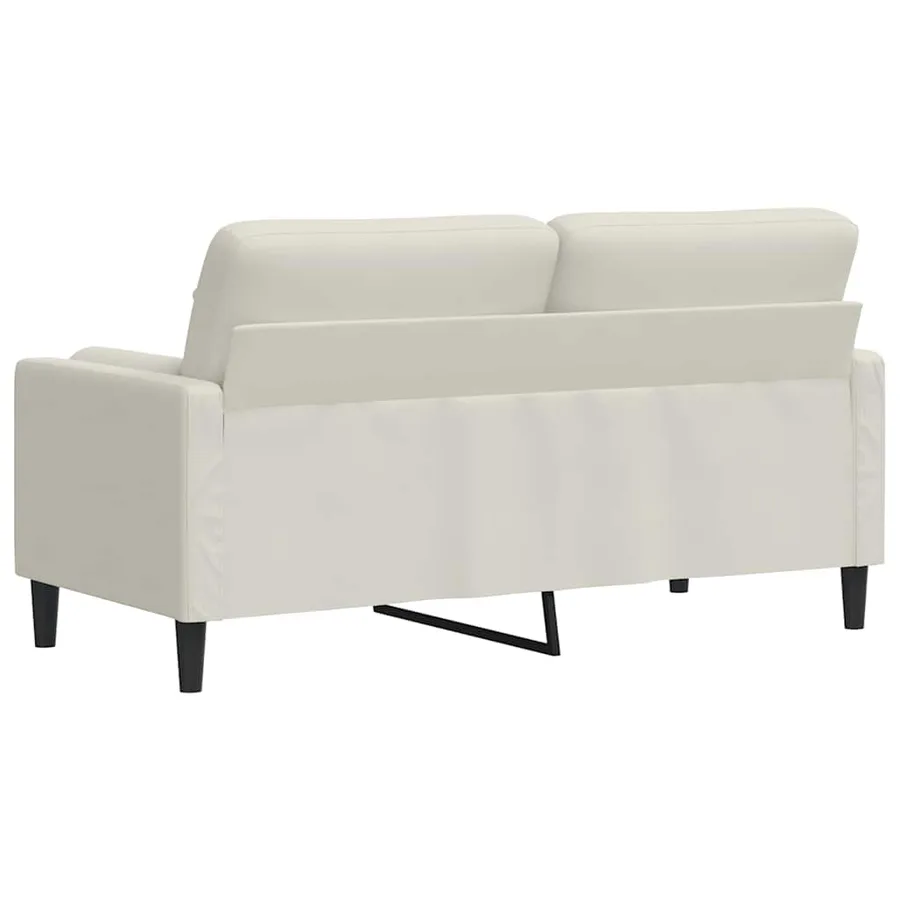 Canapé 2 places avec oreillers décoratifs crème 140 cm velours - 5