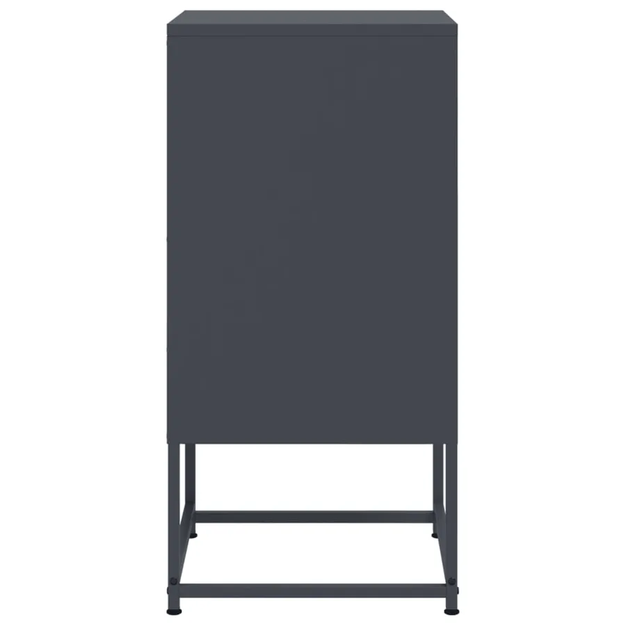 Table de chevet anthracite 36x39x78 cm acier - 7
