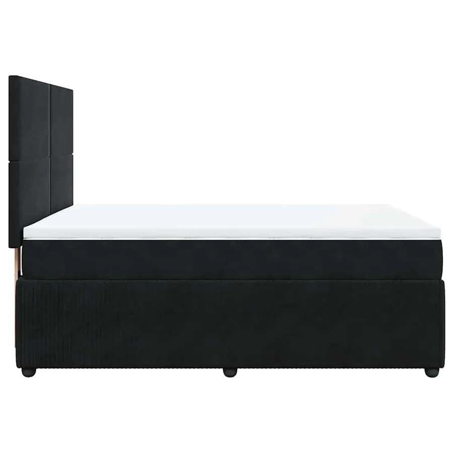 Sommier à lattes de lit avec matelas Noir 140x200 cm Velours - 7