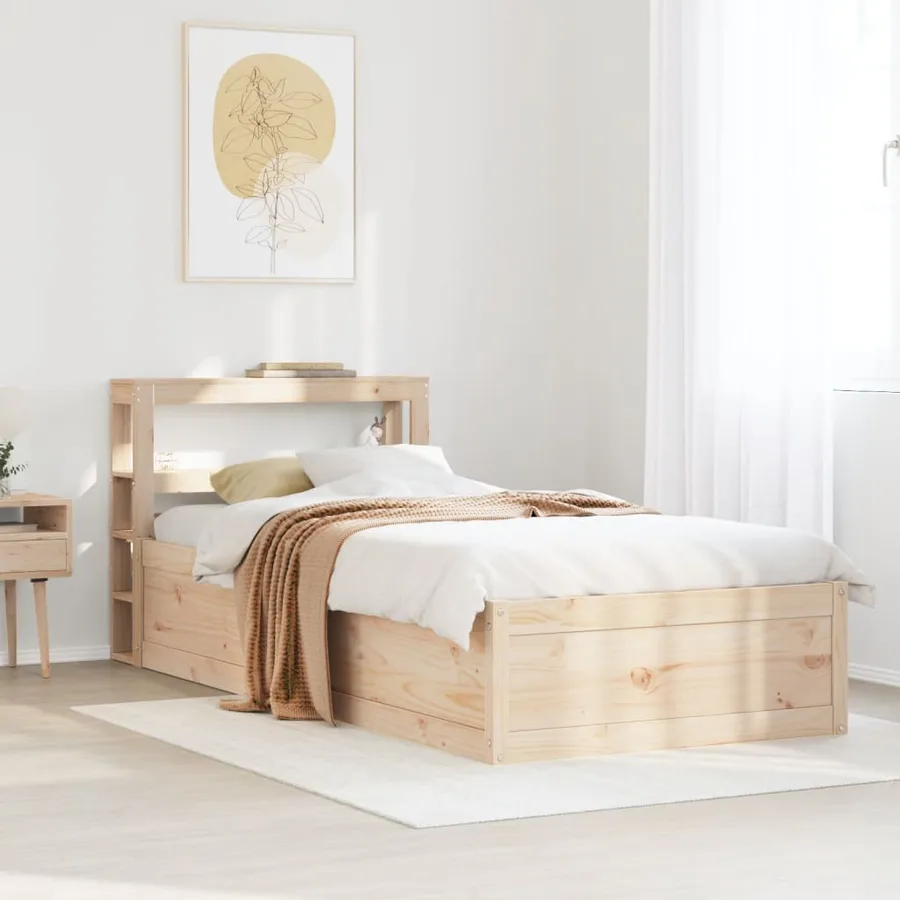 Cadre de lit avec tête de lit 90x190 cm bois de pin massif - 3