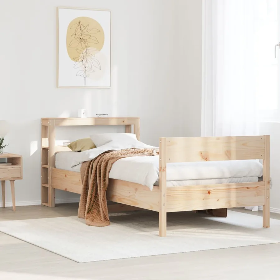 Cadre de lit sans matelas 90x190 cm bois de pin massif