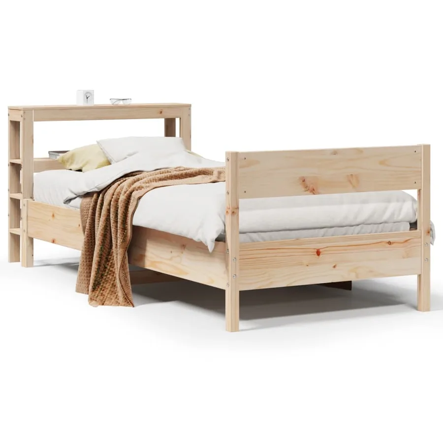 Cadre de lit sans matelas 90x190 cm bois de pin massif - 2