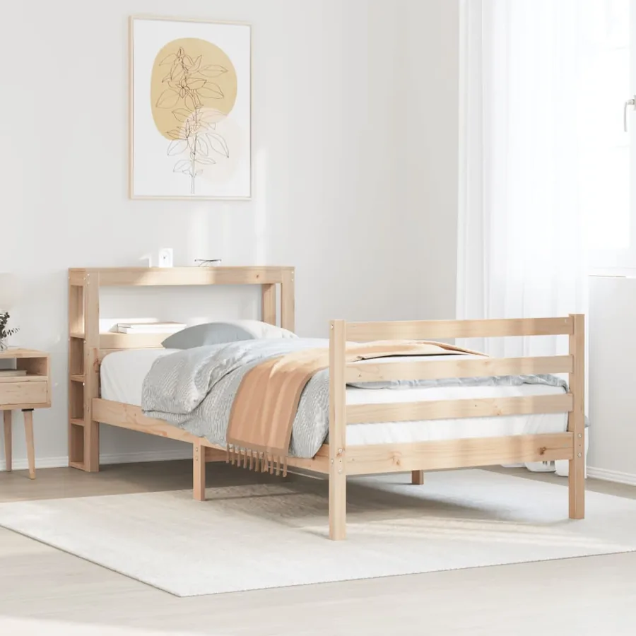 Cadre de lit avec tête de lit sans matelas 90x200 cm