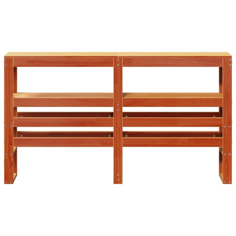 Tête de lit avec étagères marron cire 135 cm bois massif de pin - 3