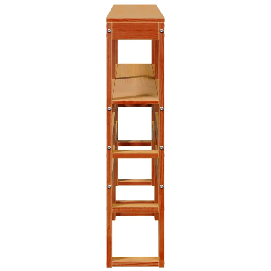 Tête de lit avec étagères marron cire 135 cm bois massif de pin - 5