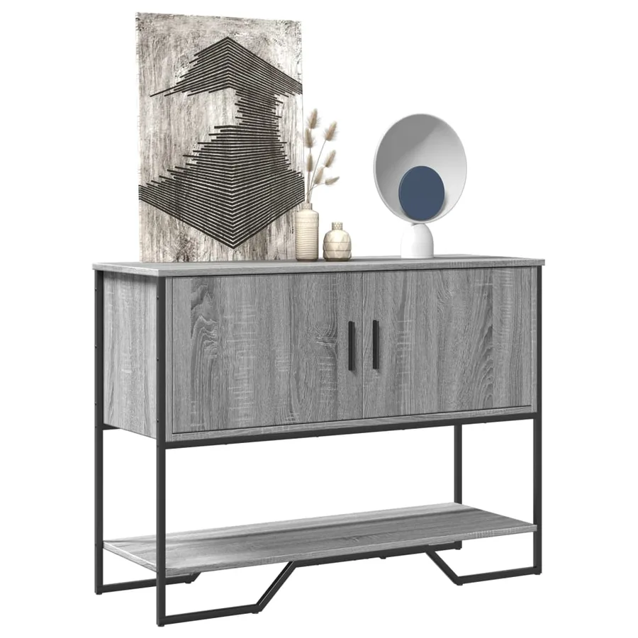 Table console sonoma gris 100x35x74,5 cm bois d'ingénierie - 3