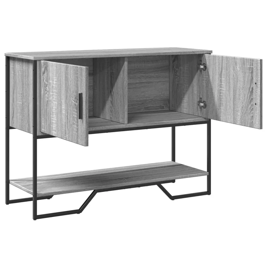 Table console sonoma gris 100x35x74,5 cm bois d'ingénierie - 5