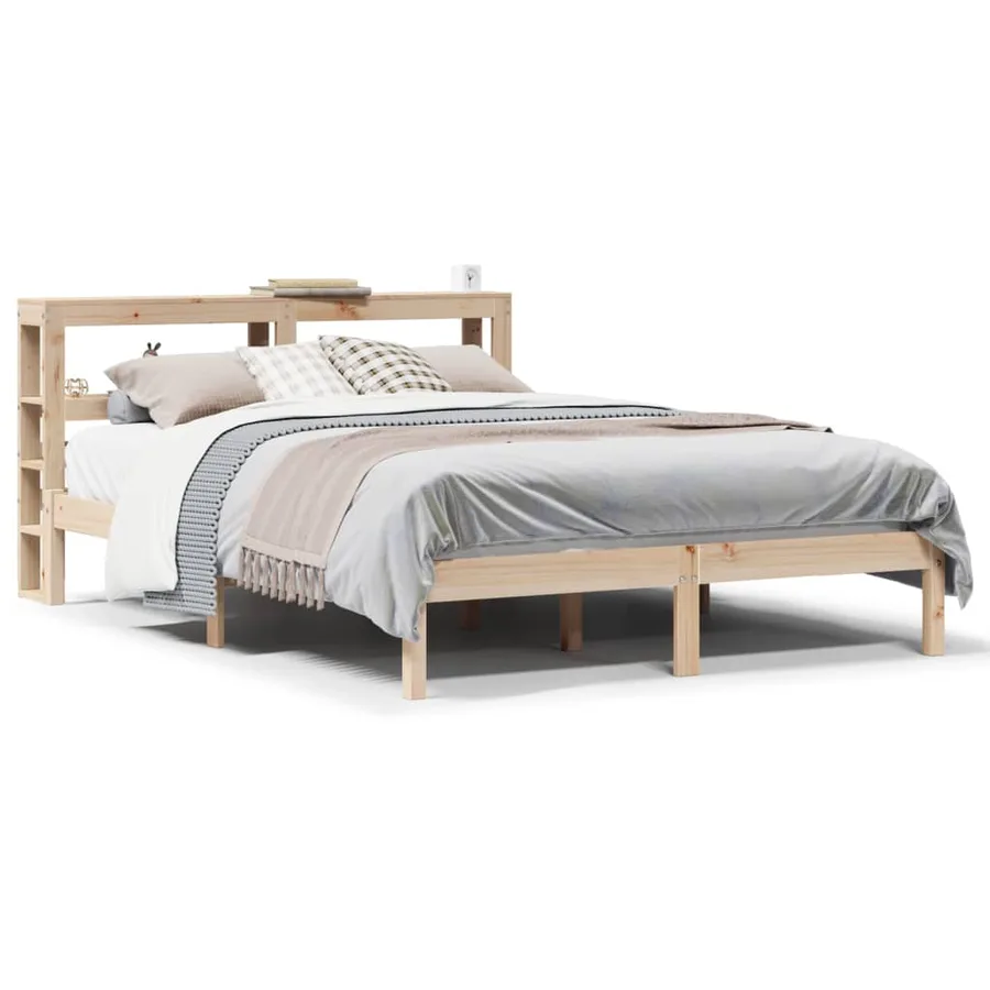 Cadre de lit sans matelas 140x200 cm bois massif de pin - 2