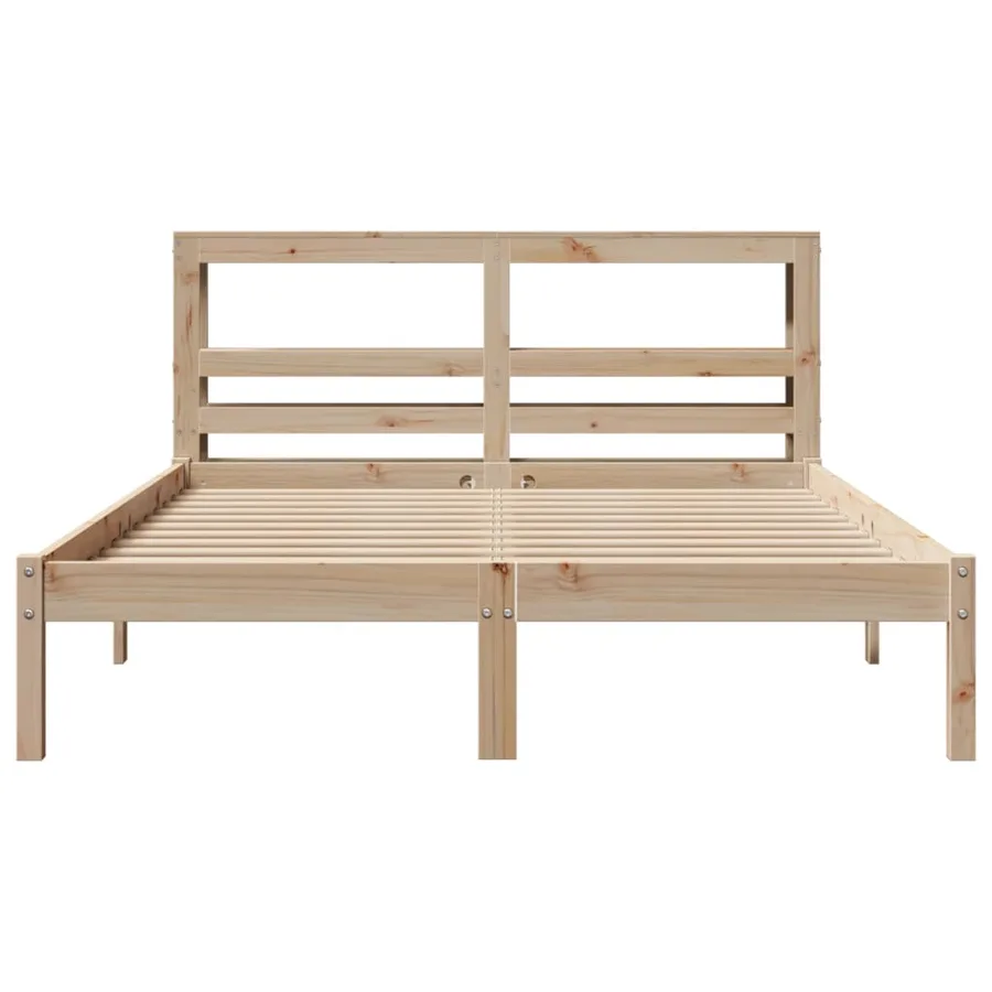 Cadre de lit sans matelas 140x200 cm bois massif de pin - 4