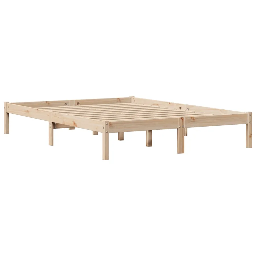 Cadre de lit sans matelas 140x200 cm bois massif de pin - 7