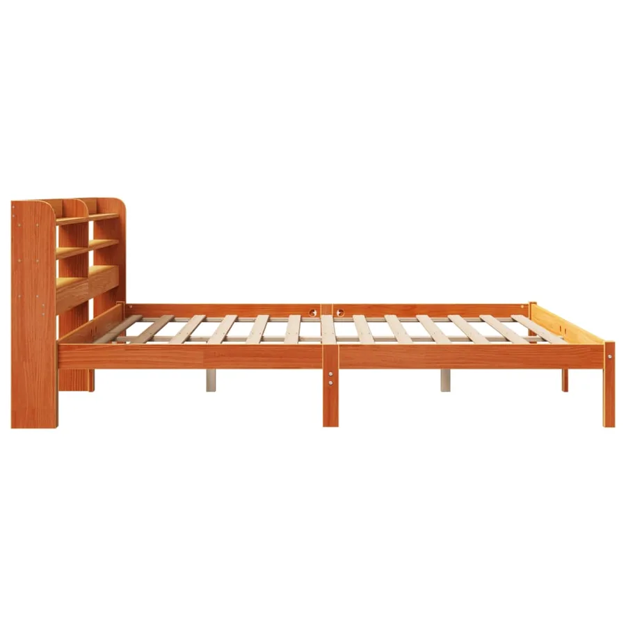 Cadre de lit et tête de lit sans matelas cire marron 180x200 cm - 7