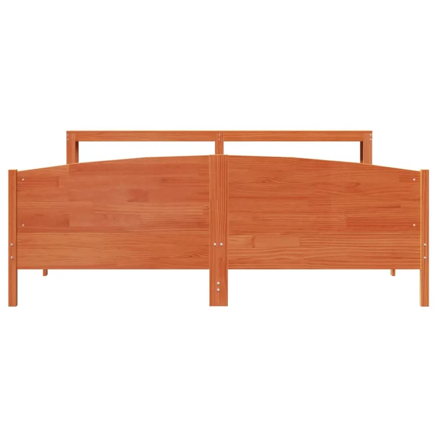 Cadre de lit sans matelas cire marron 180x200cm bois pin massif - 4