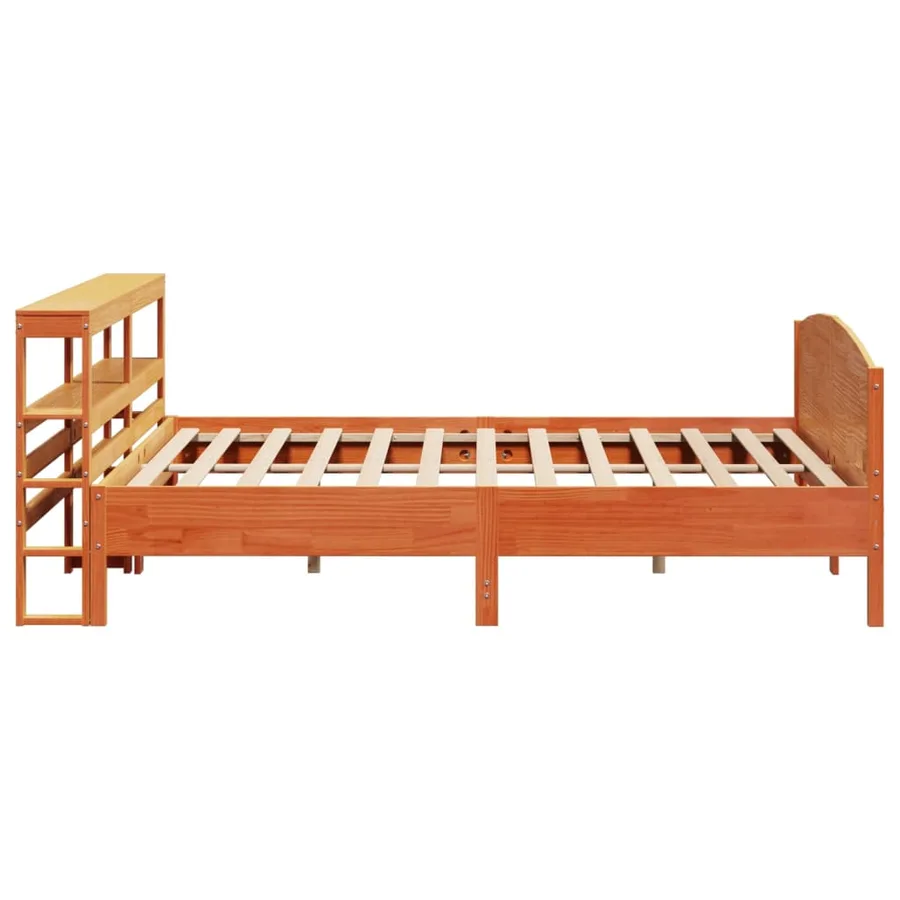 Cadre de lit sans matelas cire marron 180x200cm bois pin massif - 5