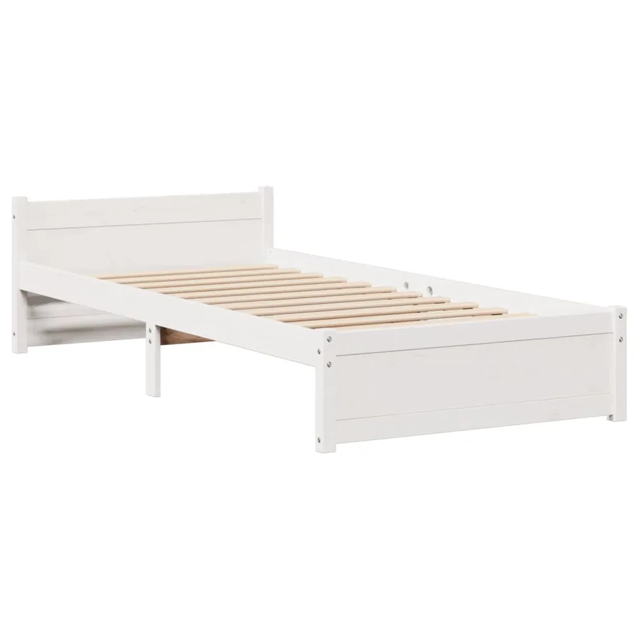 Cadre de lit avec tête de lit sans matelas blanc 90x190 cm - 5