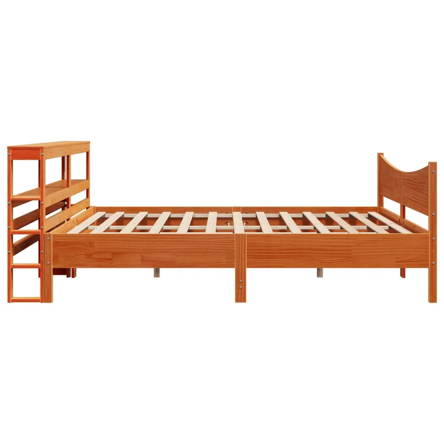 Cadre de lit et tête de lit cire marron 200x200 cm bois de pin - 7