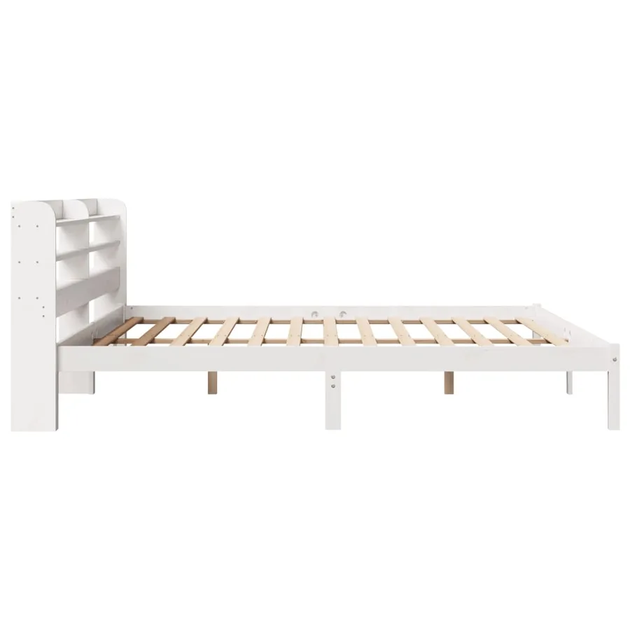 Cadre de lit sans matelas blanc 180x200 cm bois massif de pin - 5