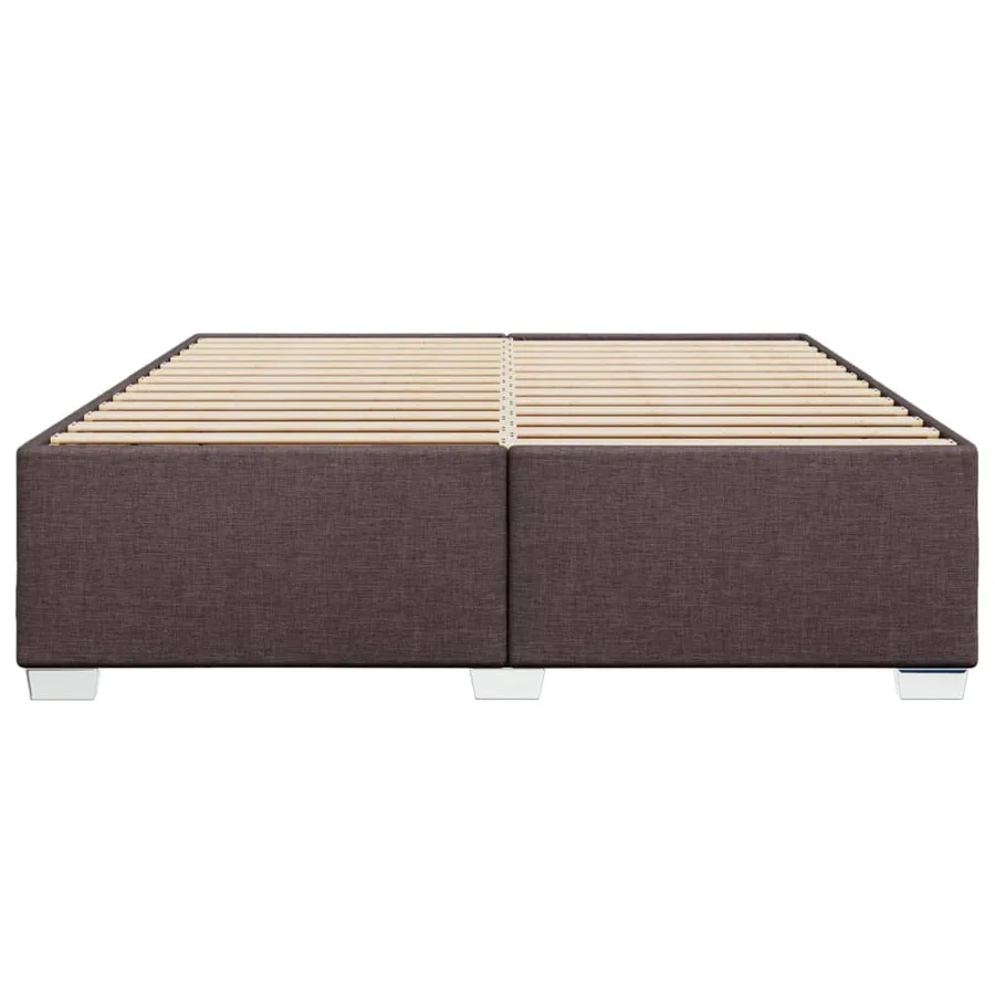 Cadre de lit sans matelas marron foncé 180x200 cm tissu - 4