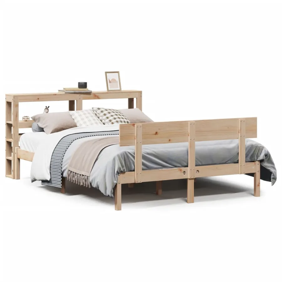 Cadre de lit sans matelas 120x190 cm bois de pin massif - 2