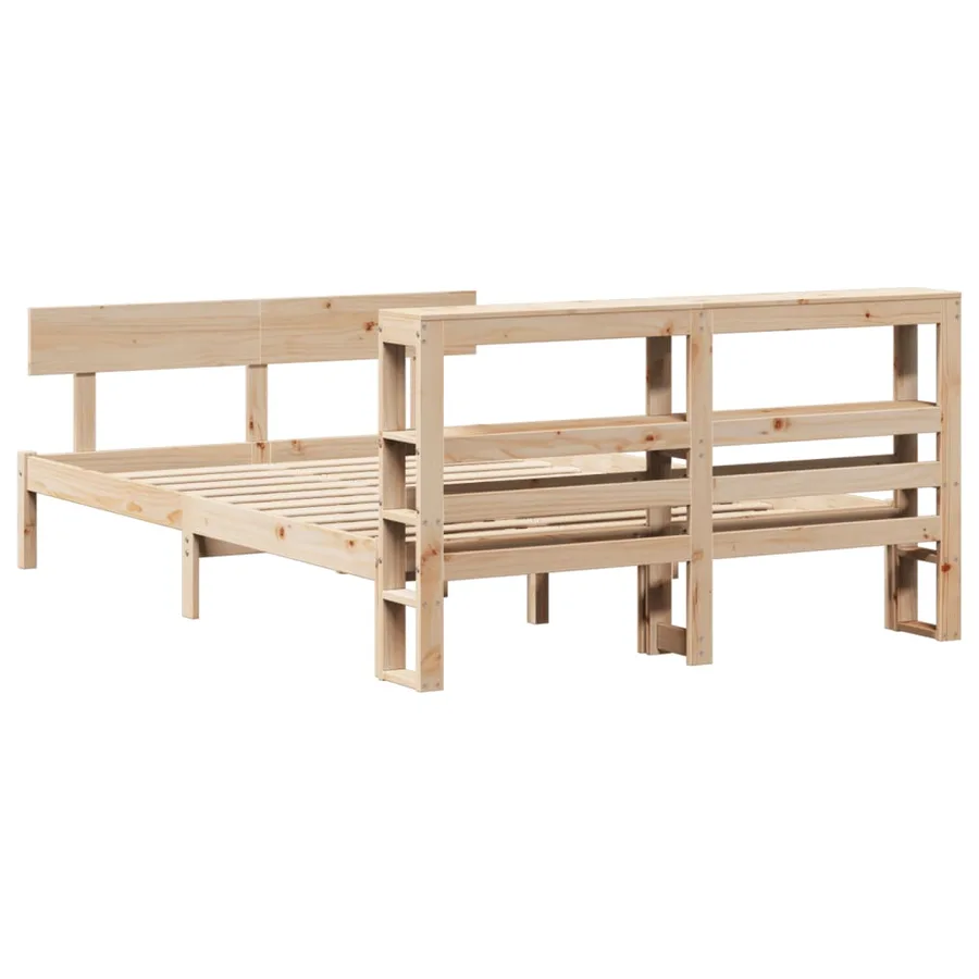 Cadre de lit sans matelas 120x190 cm bois de pin massif - 6