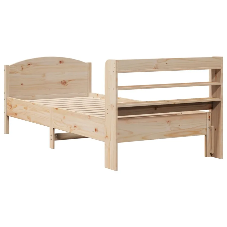 Cadre de lit sans matelas 100x200 cm bois massif de pin - 6
